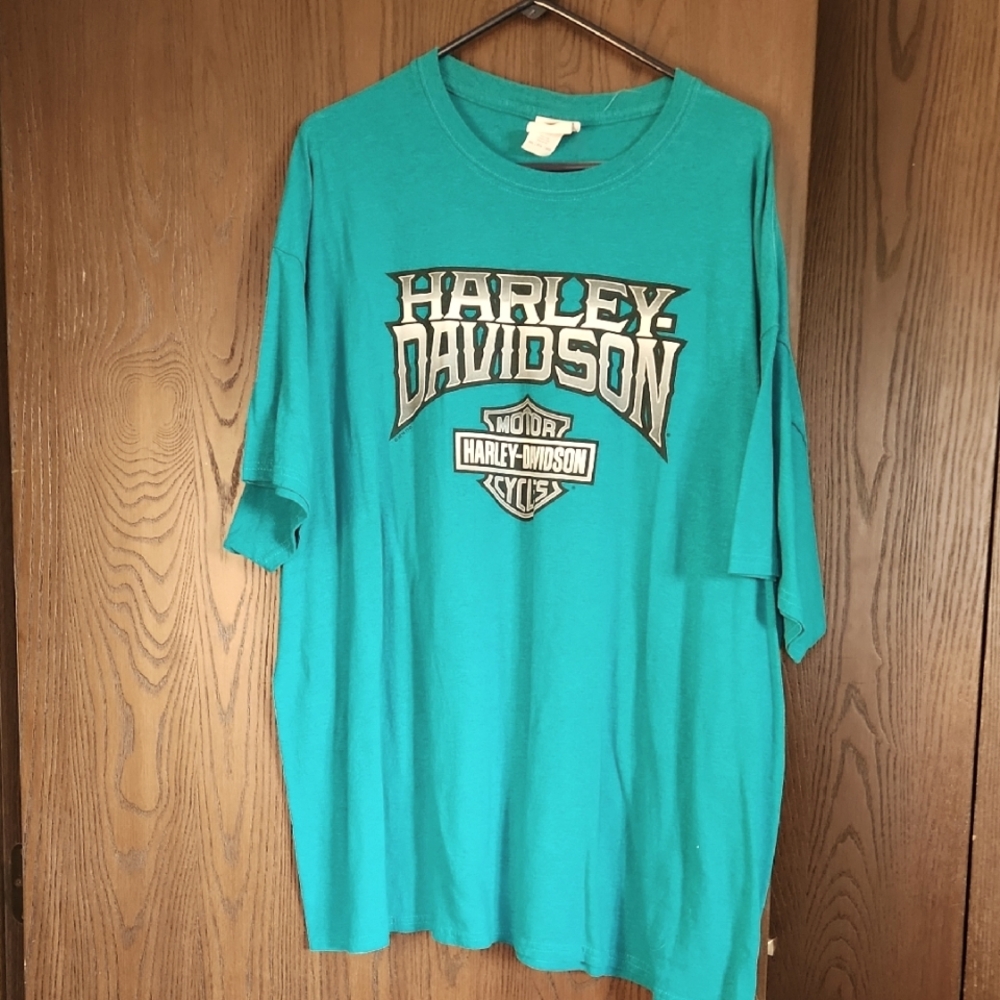 Harley-Davidson Men's Aqua Short Sleeve Tee